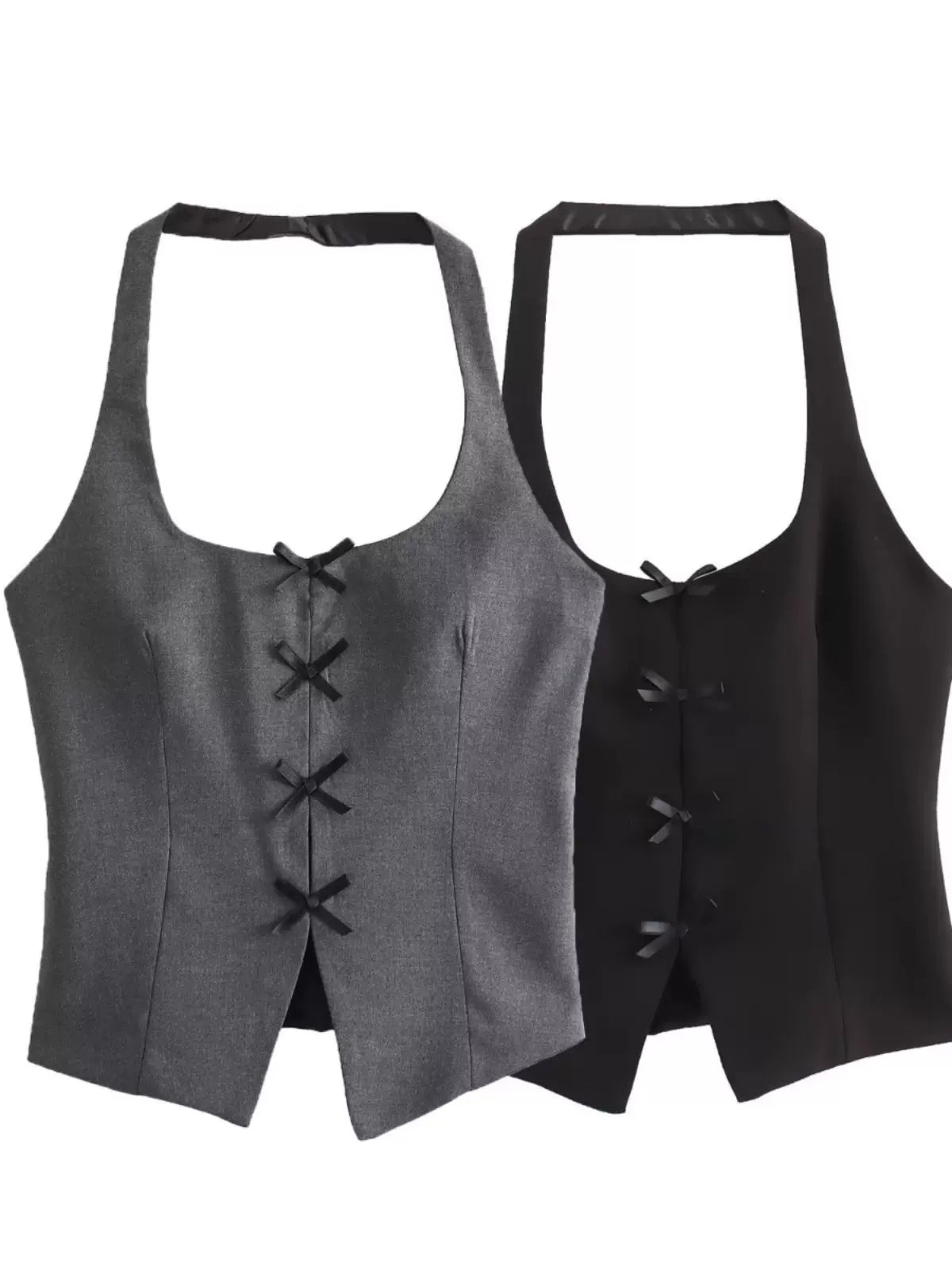 Chaya Bow-Detailed Halter Crop Blouse