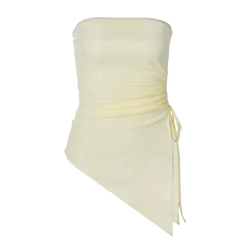 Landon Asymmetric Strapless Blouse