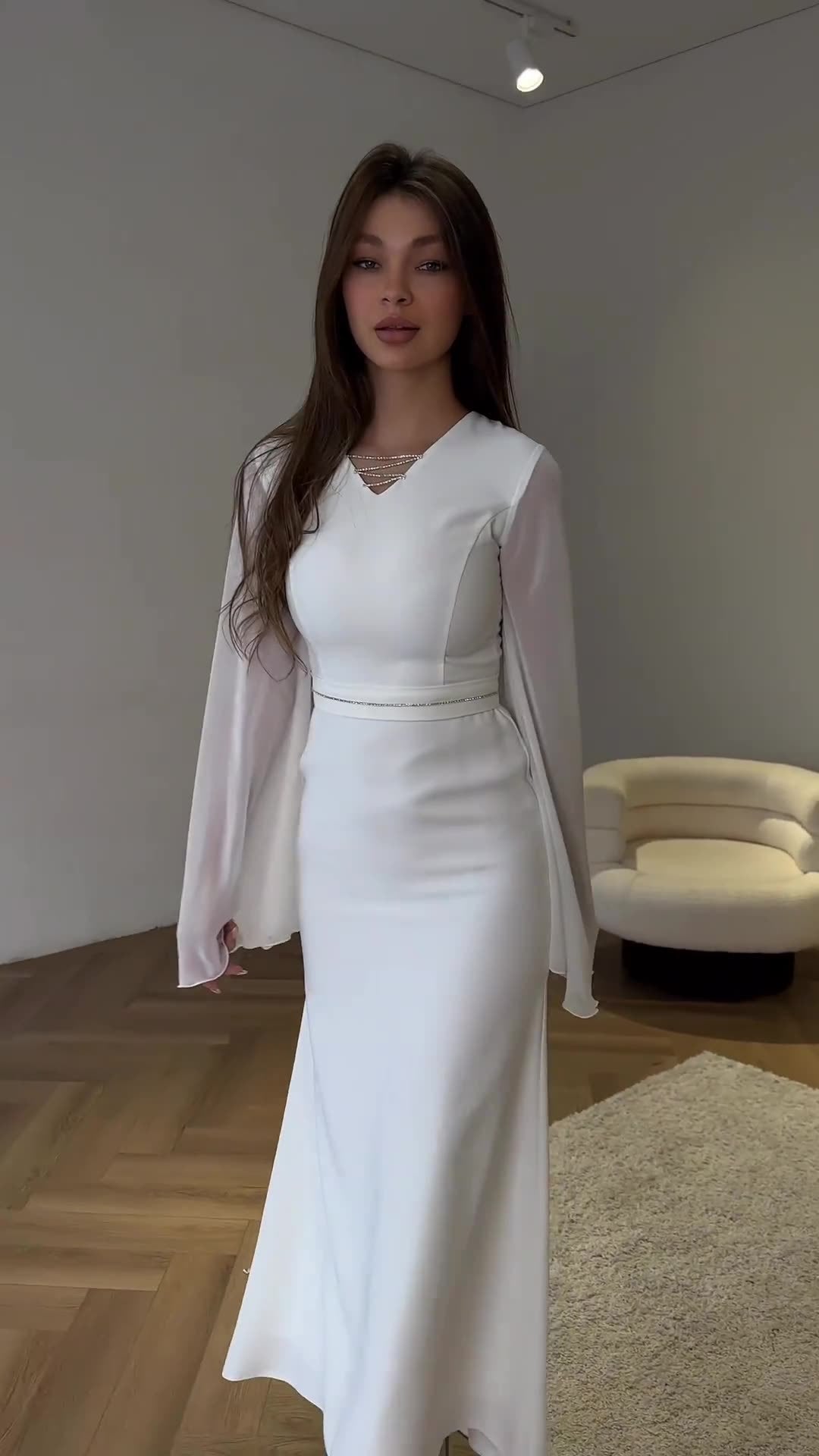 Alisora Kol Dökümlü Midi Elbise