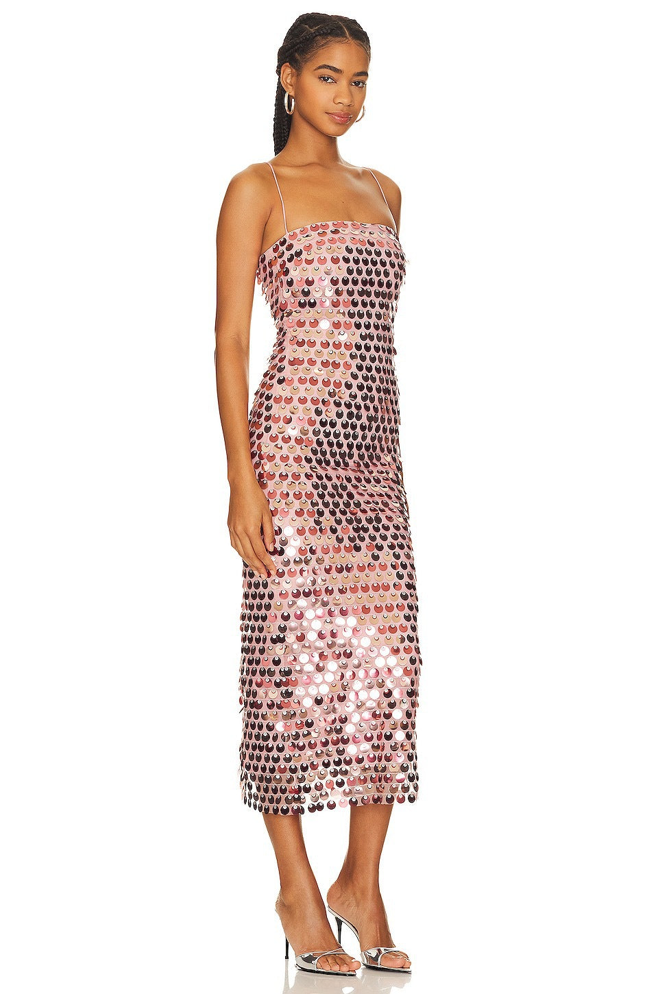 Funkelndes Meerjungfrauen-Pailletten-Maxikleid mit Schlitz