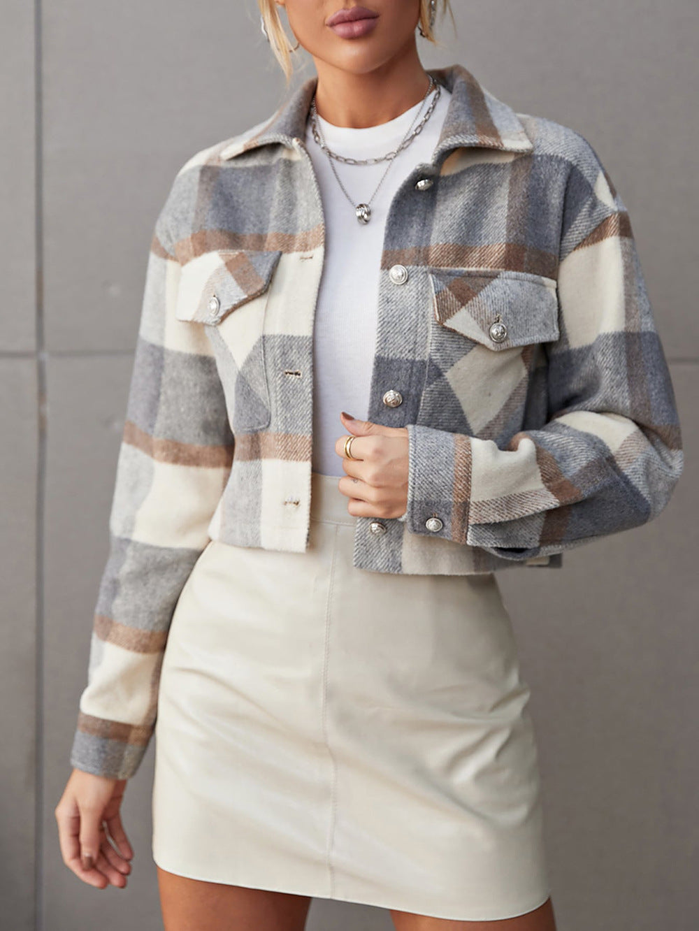 Ekose Crop Ceket