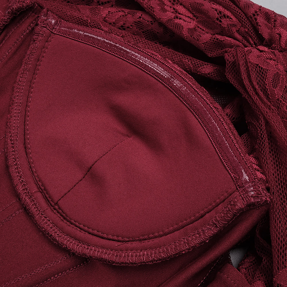 Melisande Tek Omuz Maxi Elbise-Bordo