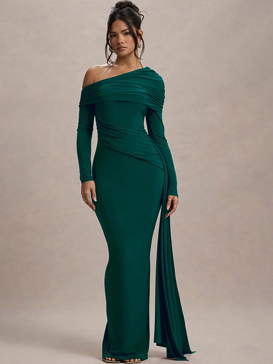 Slash Solid Maxi Elbise