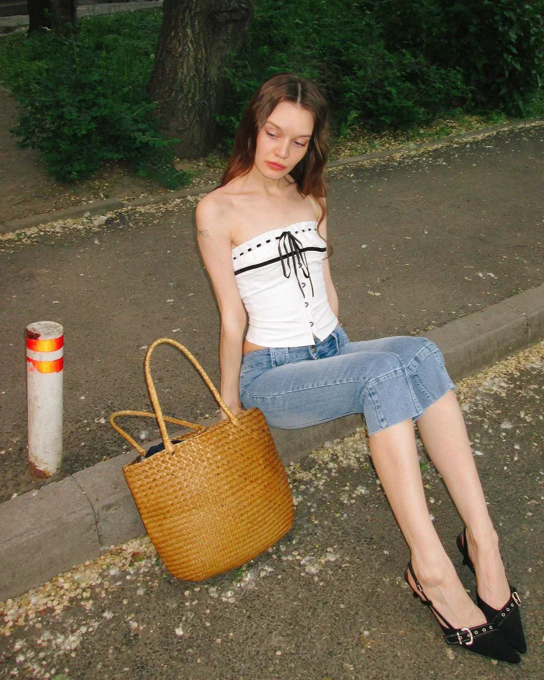 Eily Vintage Crop Bluse
