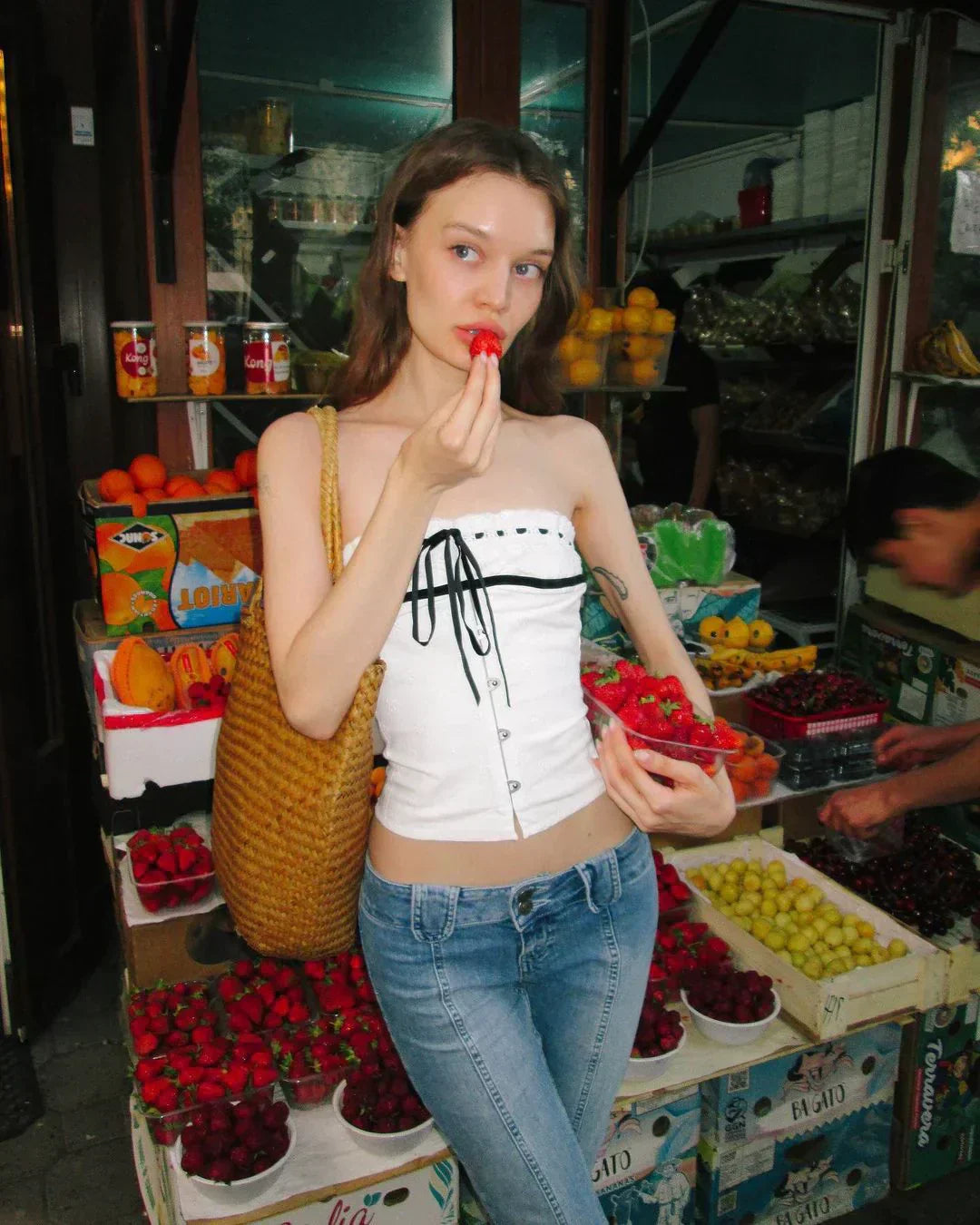 Eily Vintage Crop Bluse