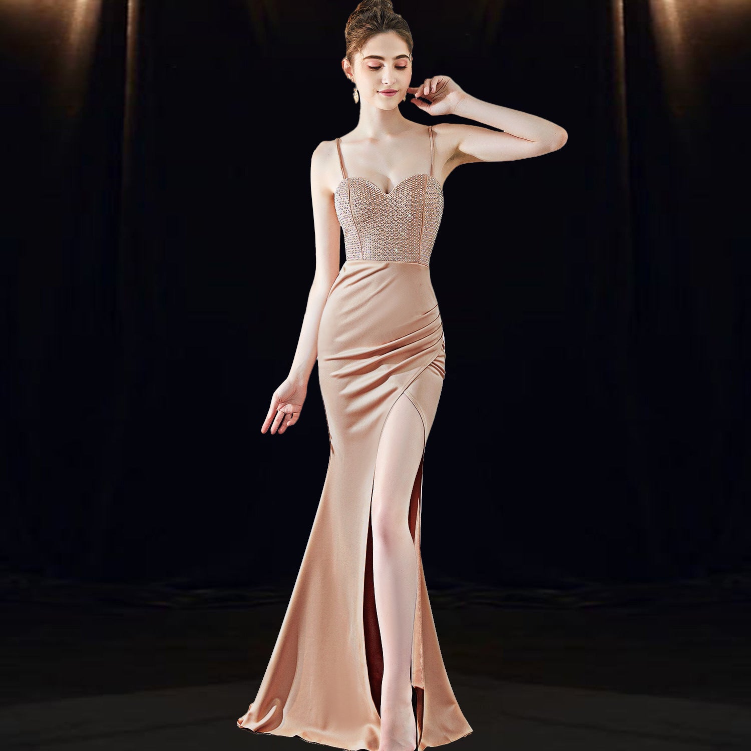 Strass-Maxikleid