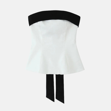 Trägerlose Bluse „Ophelia“ mit Rückendetail 