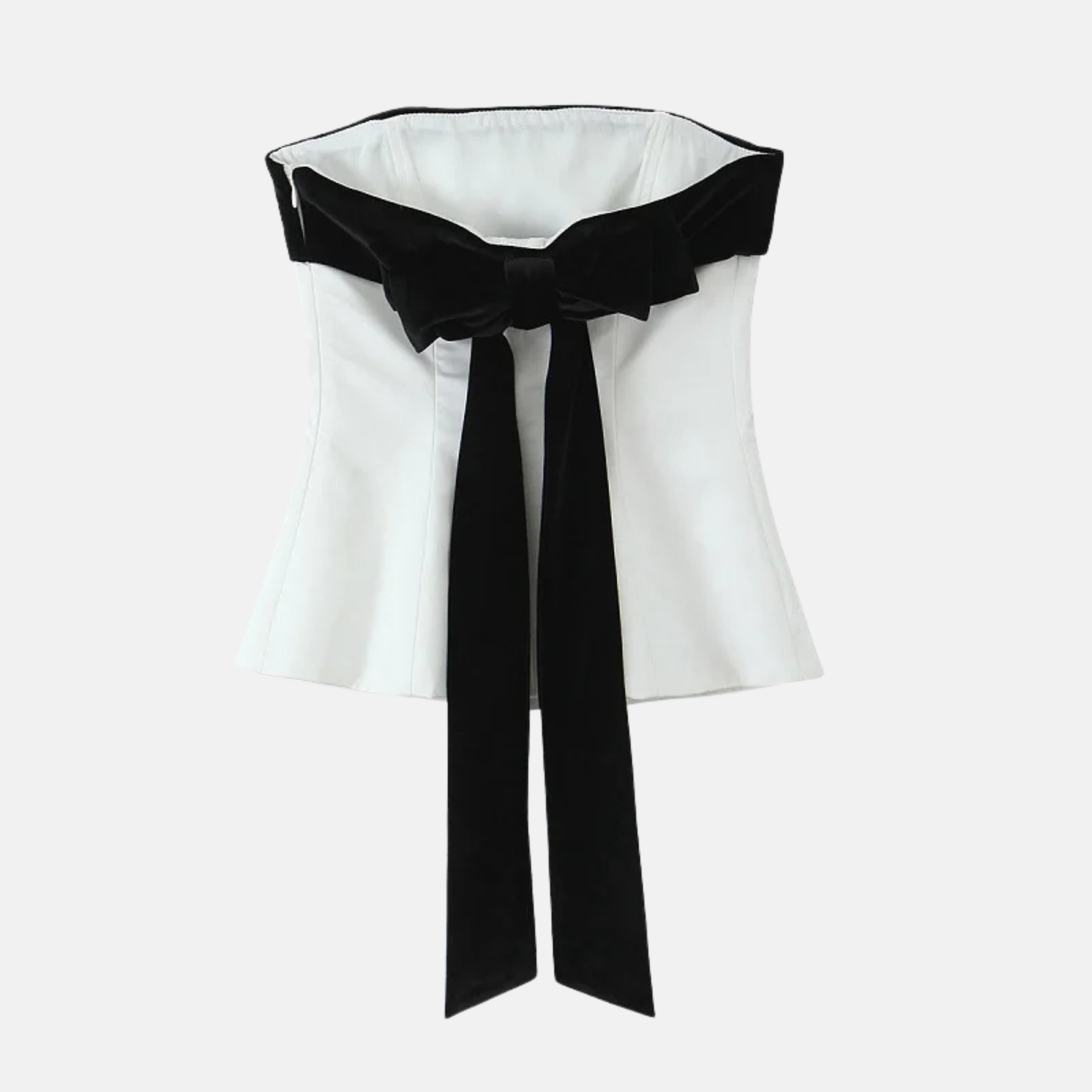 Trägerlose Bluse „Ophelia“ mit Rückendetail 