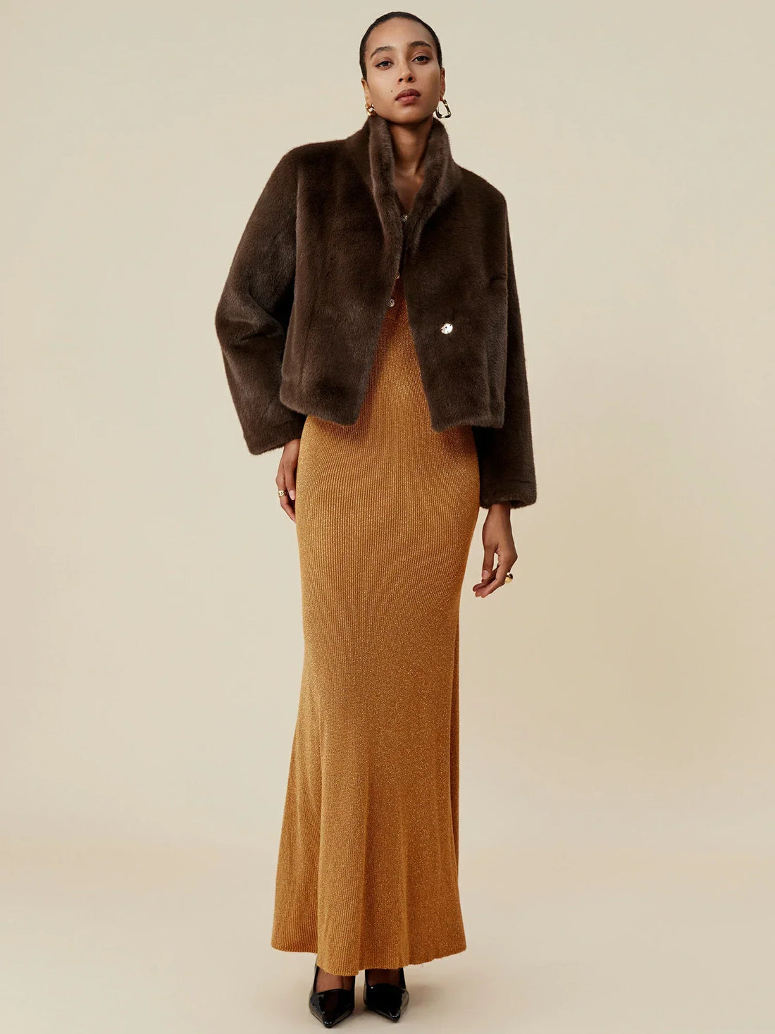 Women's Collar Eco-Friendly Fur Short Coat