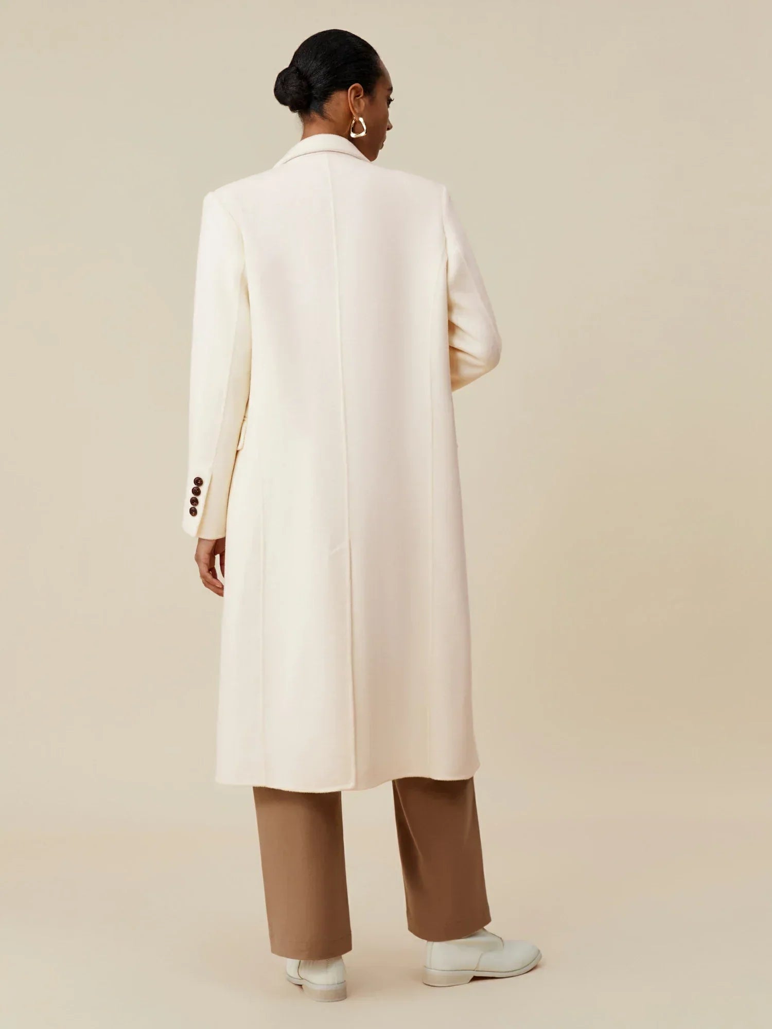 Wool Notched Collar Classic Double-Breasted Coat