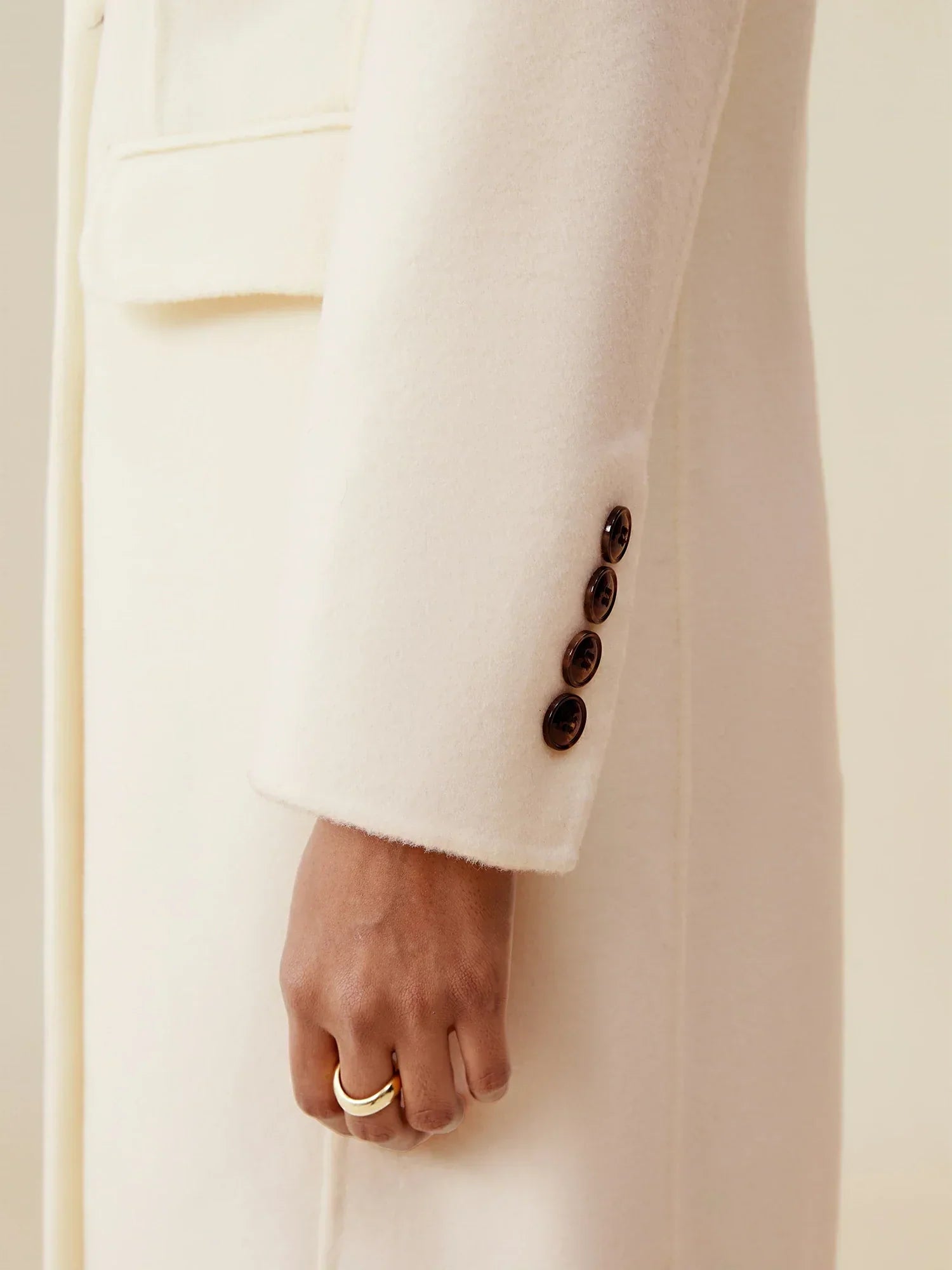 Wool Notched Collar Classic Double-Breasted Coat