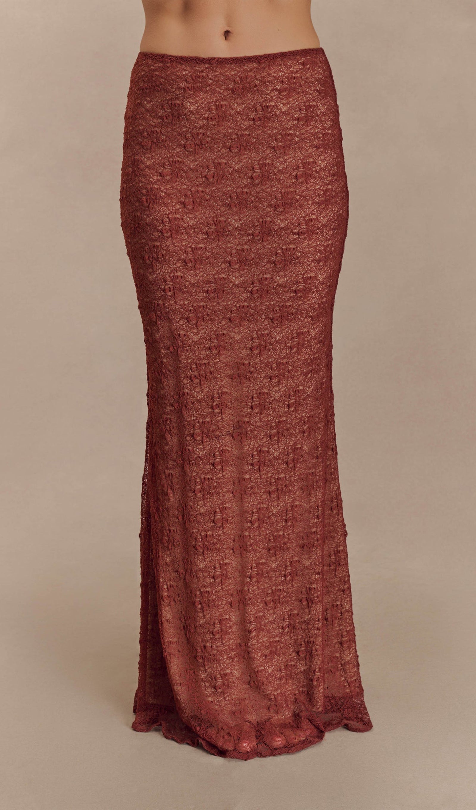 Transparent Lace Maxi Skirt