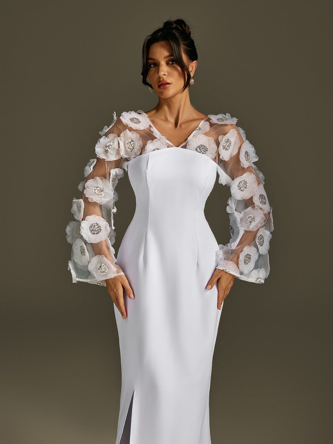 Rosaire Floral Sequin Maxi Dress