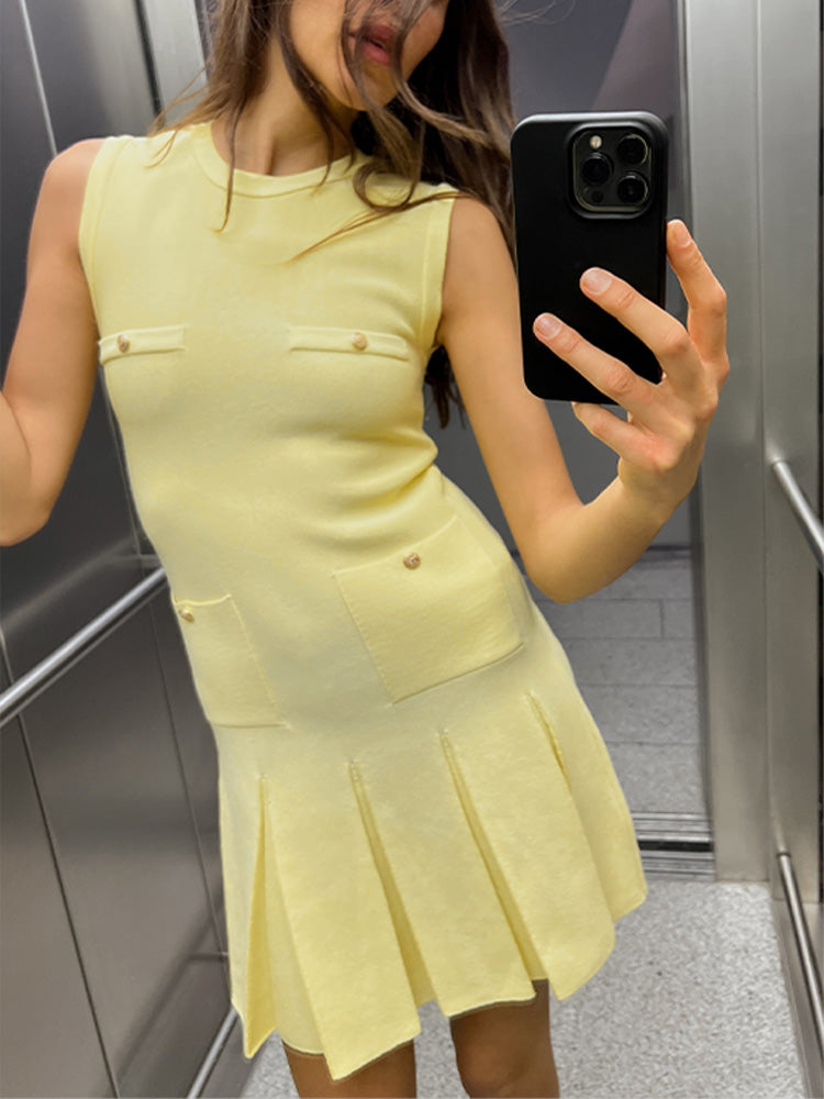 Eddy Minikleid mit Knopfleiste und Taschen 