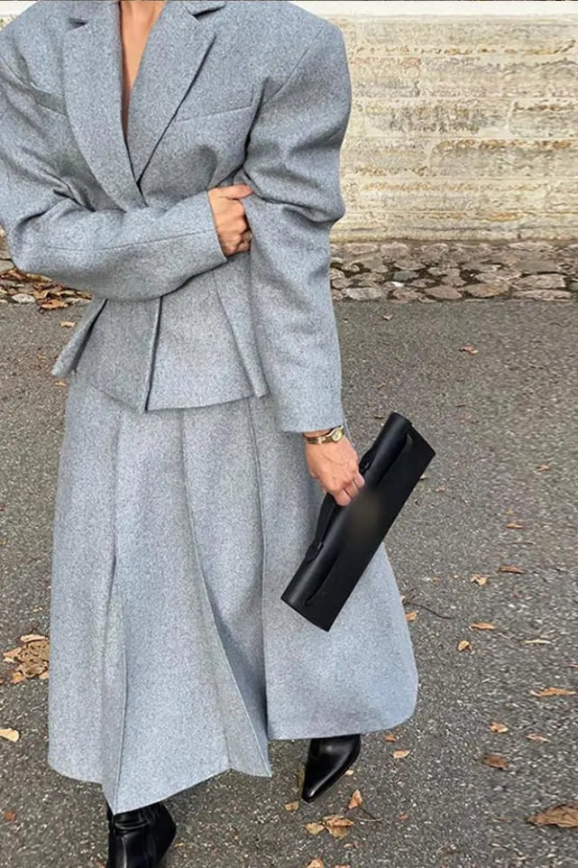 Georgia Yaka Blazer Midi Skirt Set