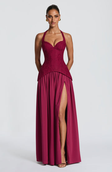 Almira Maxi Elbise - Mulberry