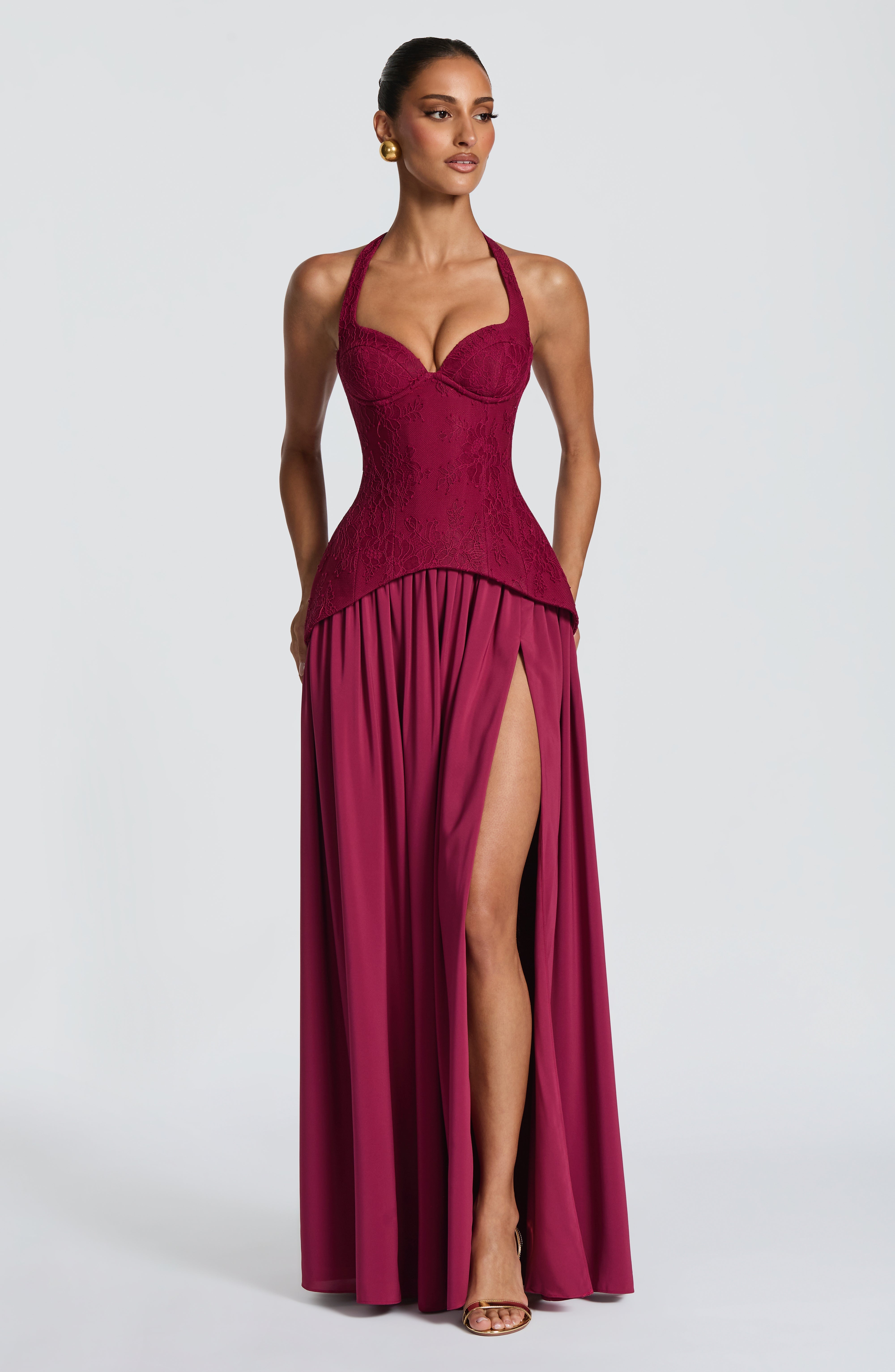 Almira Maxi Elbise - Mulberry