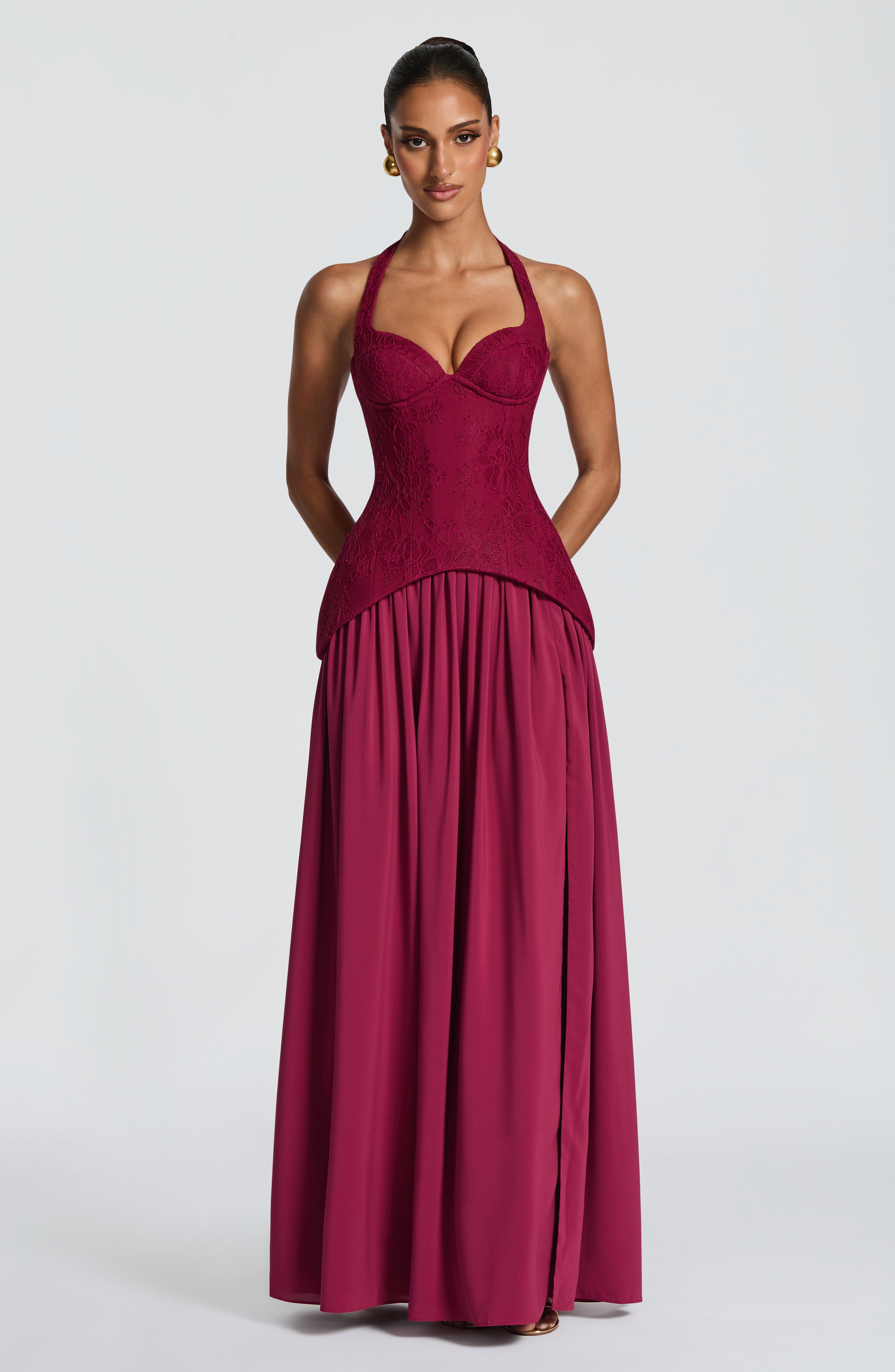 Almira Maxi Elbise - Mulberry