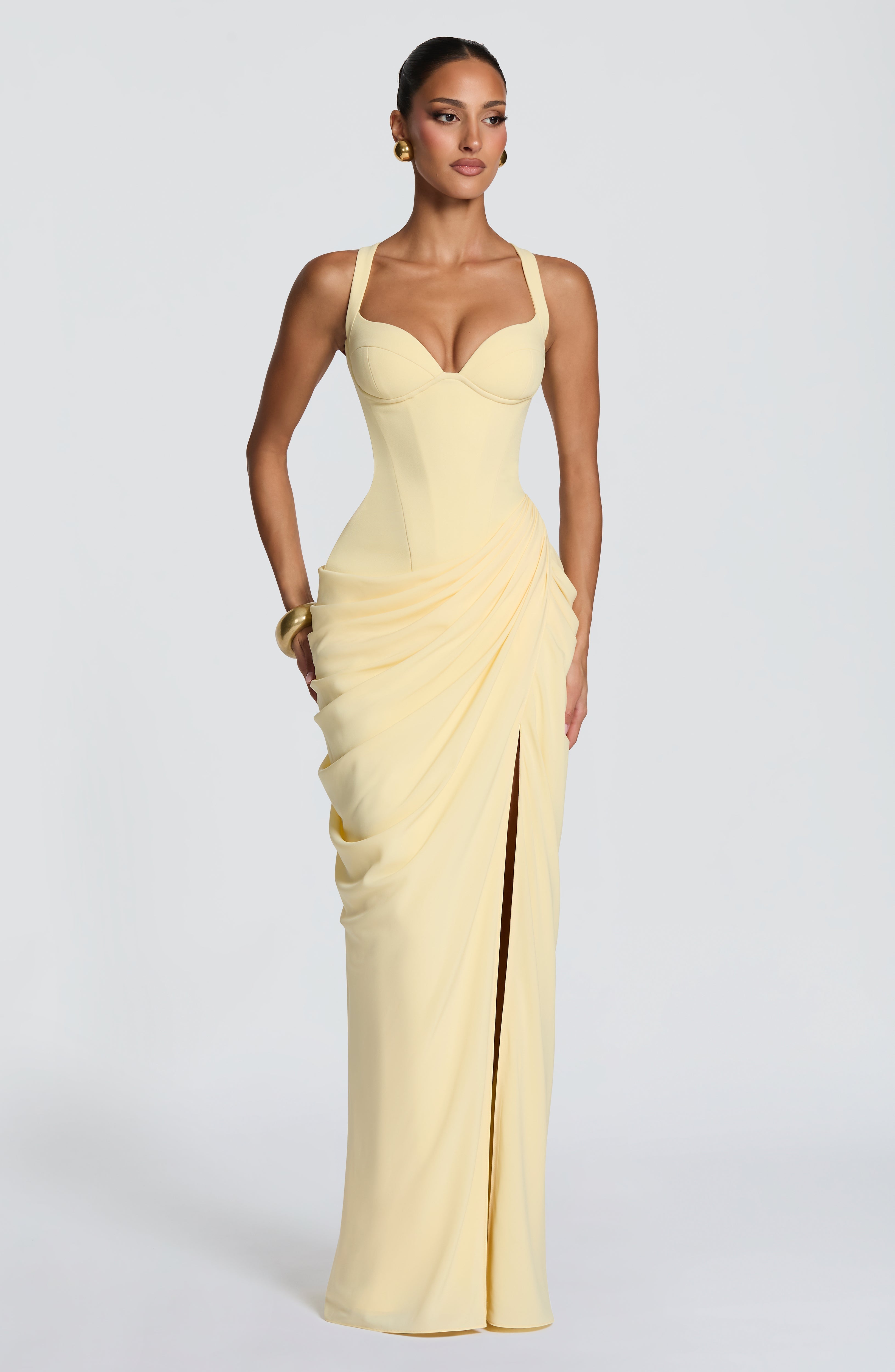 Vlara Maxi Elbise - Limon