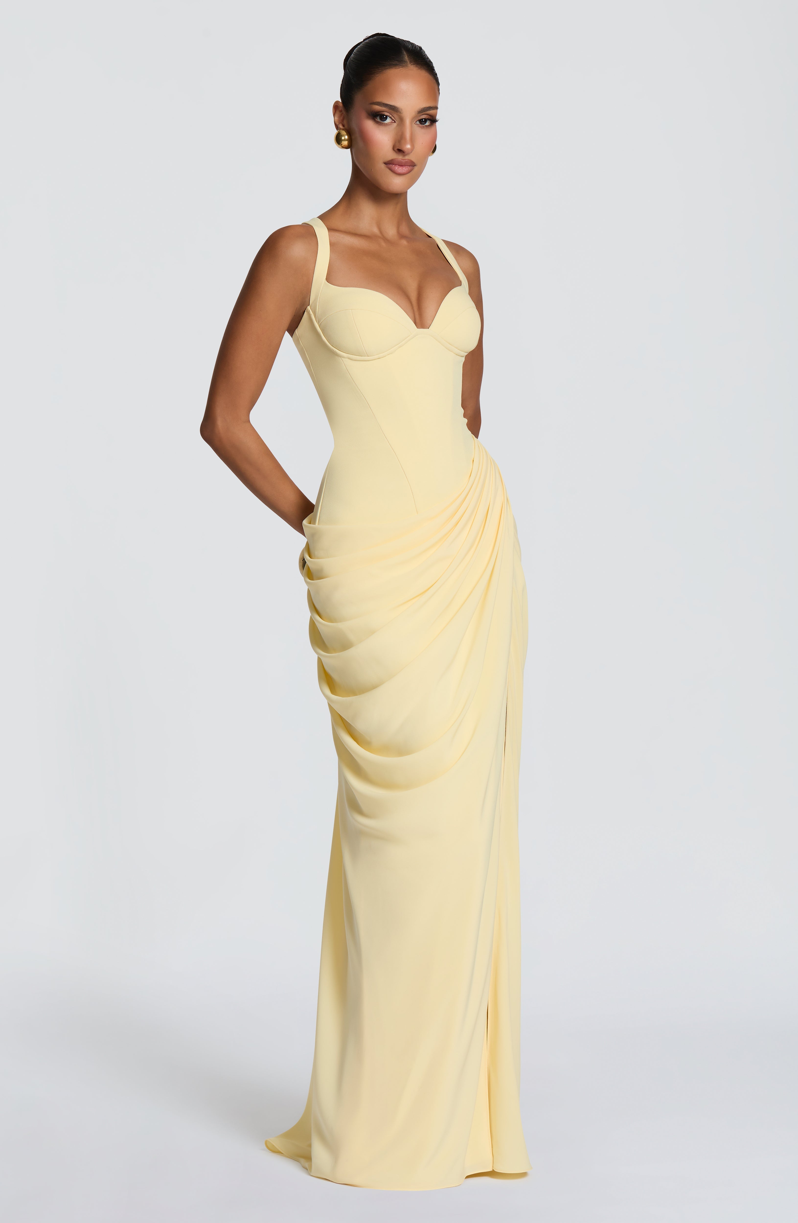 Vlara Maxi Elbise - Limon