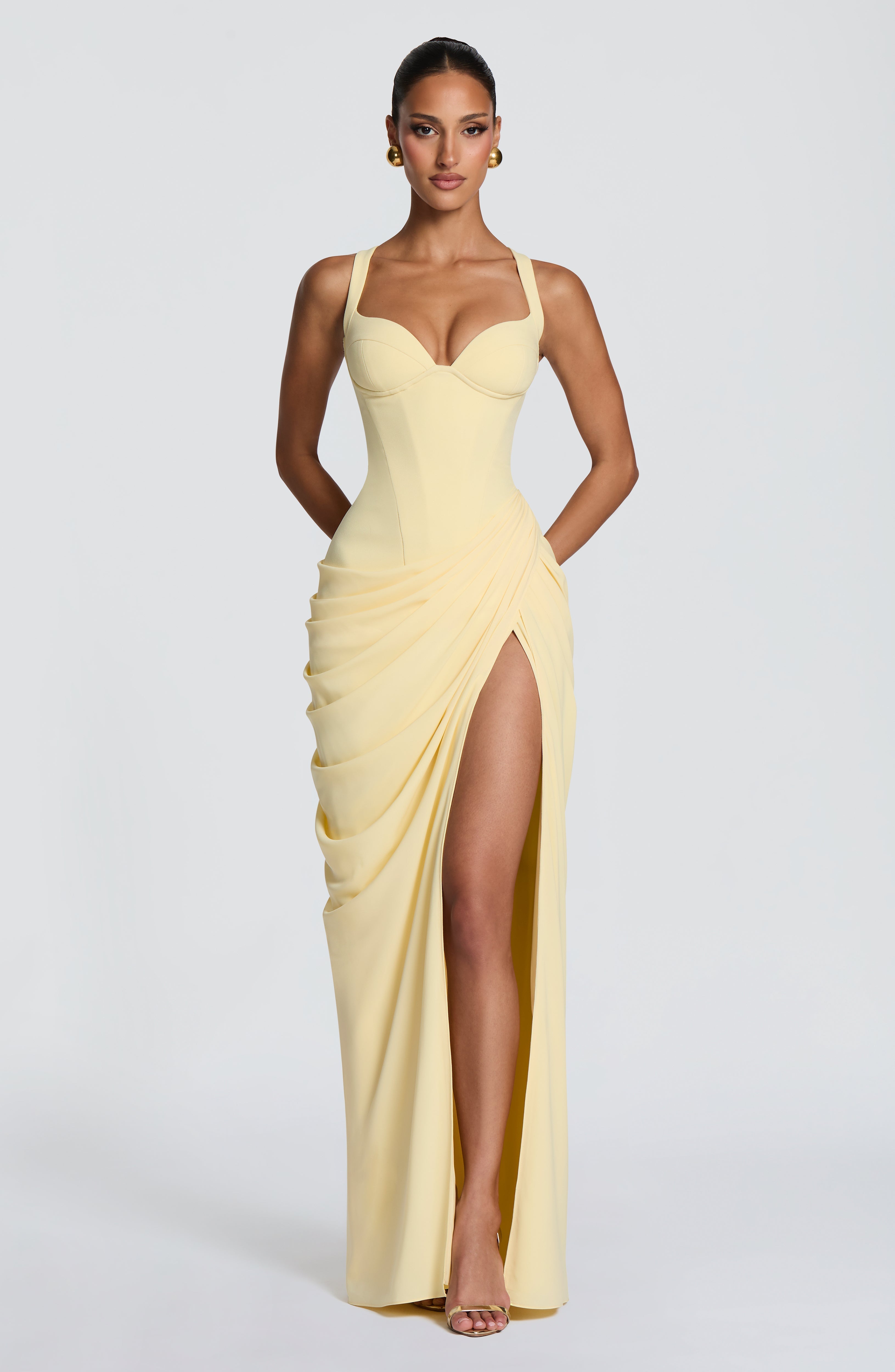 Vlara Maxi Elbise - Limon