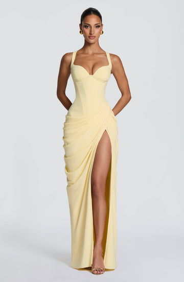 Vlara Maxi Elbise - Limon