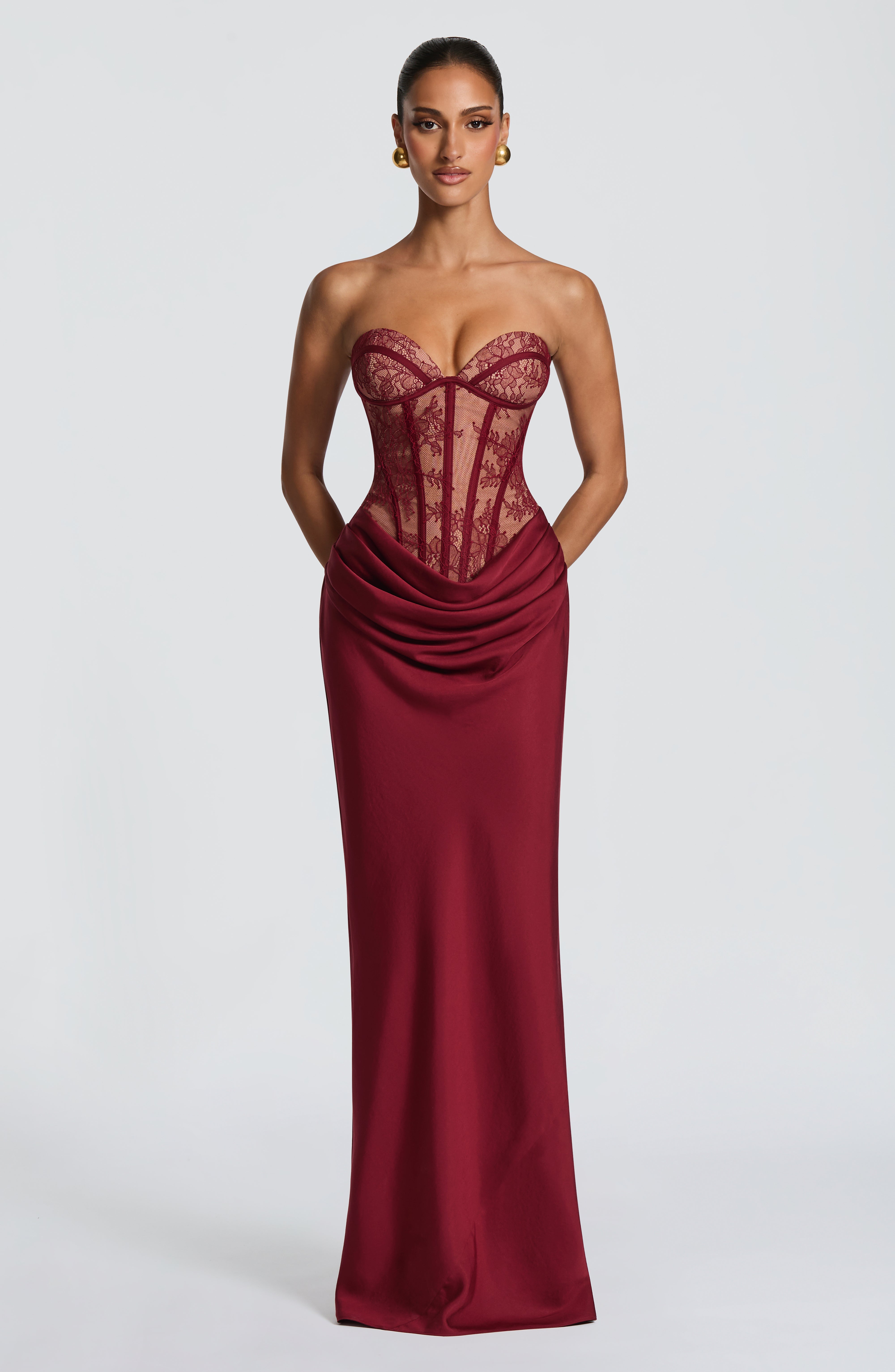 Kathleen Maxi Elbise  Bordo