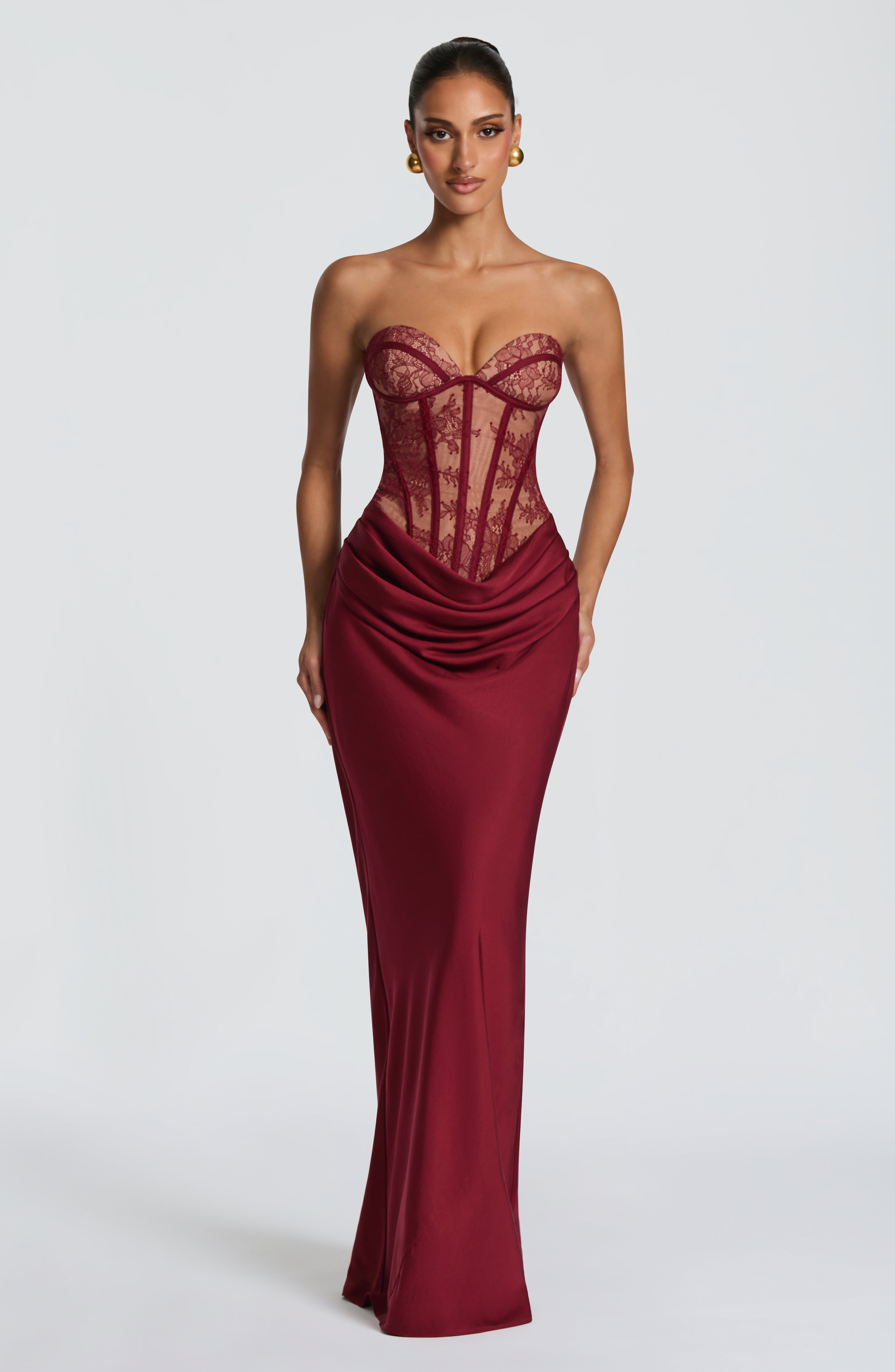 Kathleen Maxi Elbise  Bordo