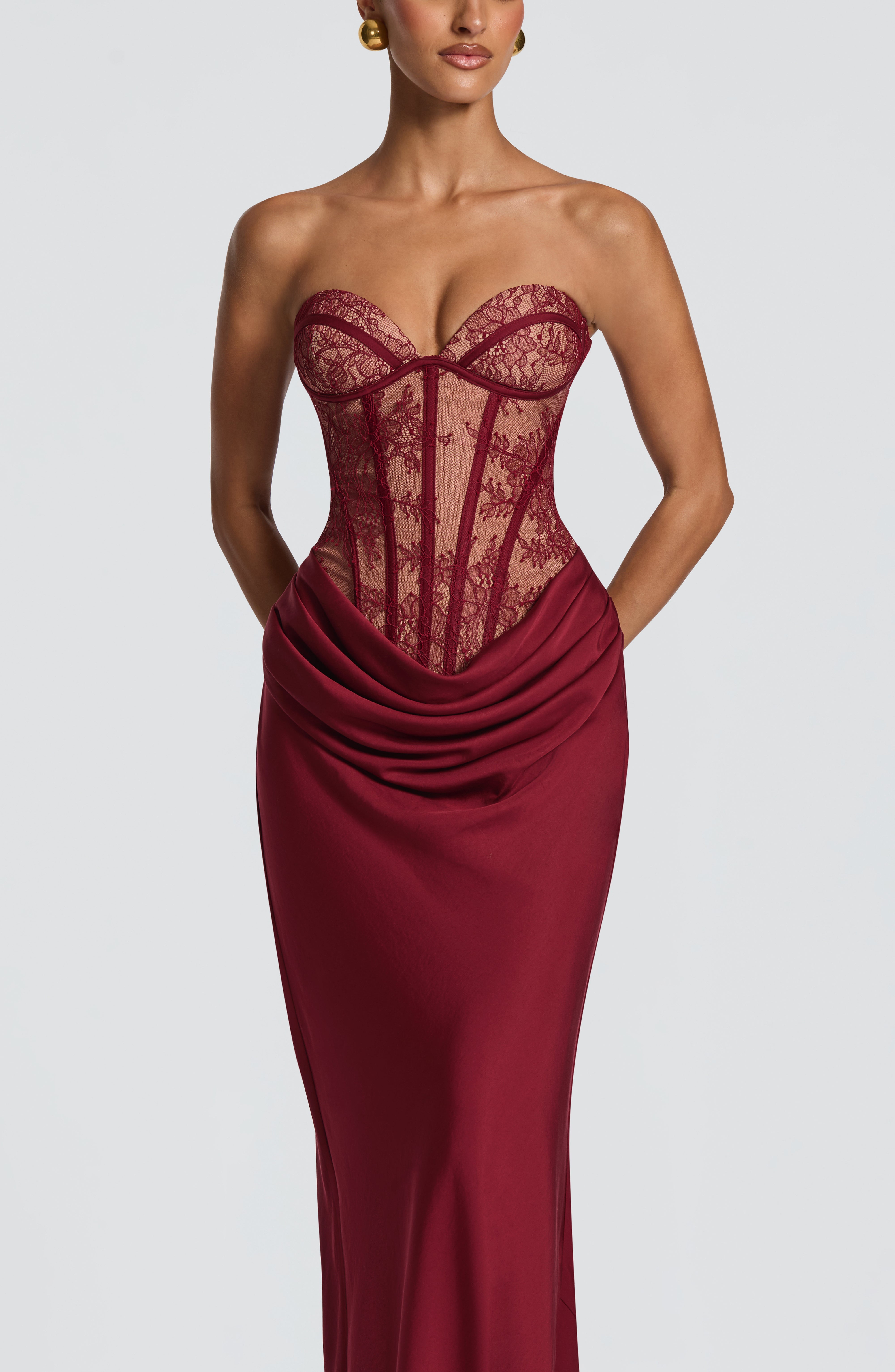 Kathleen Maxi Elbise  Bordo