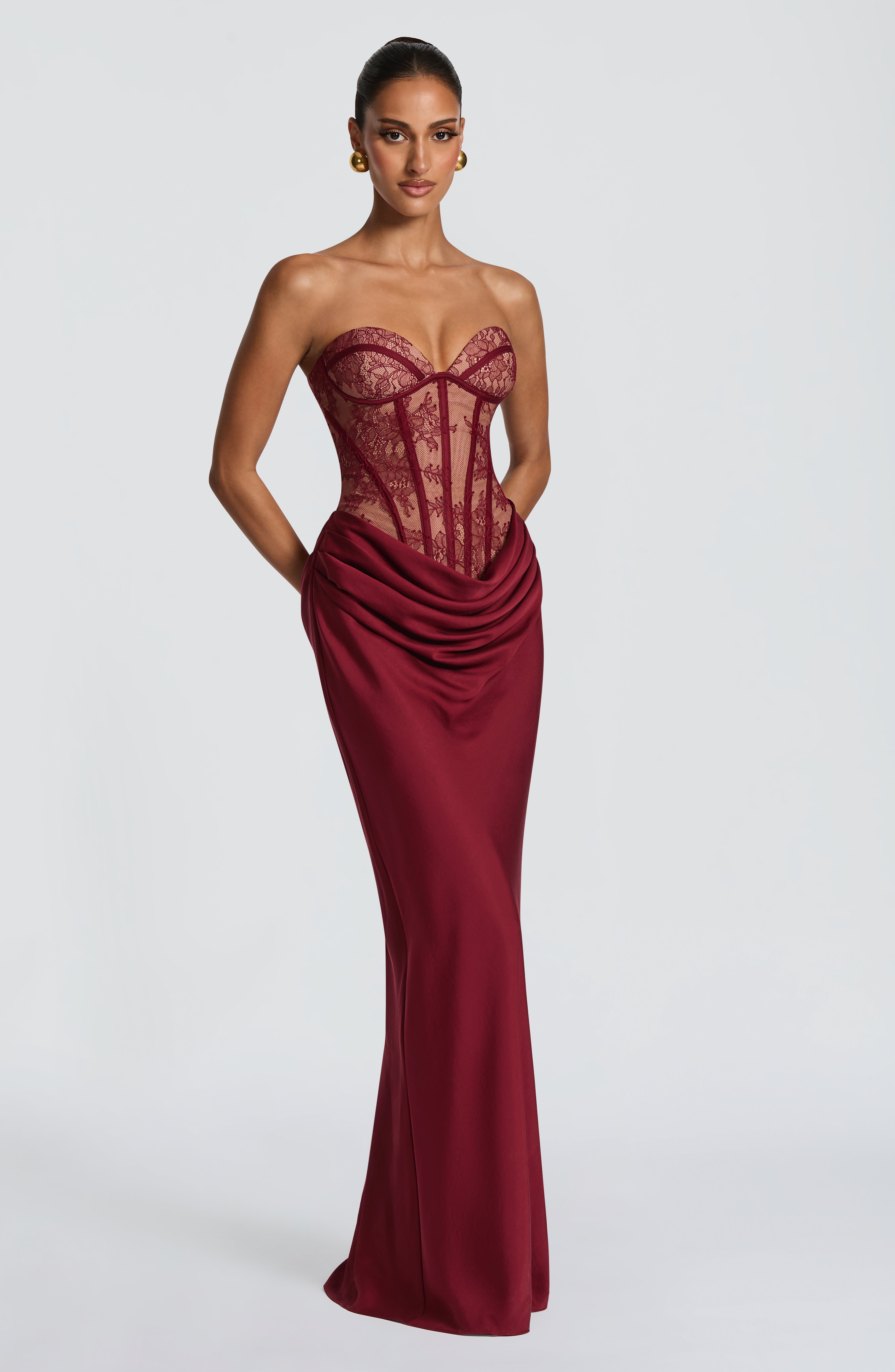 Kathleen Maxi Elbise  Bordo