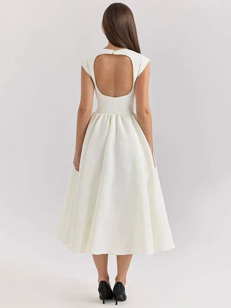 Anastasia Saten Midi Elbise
