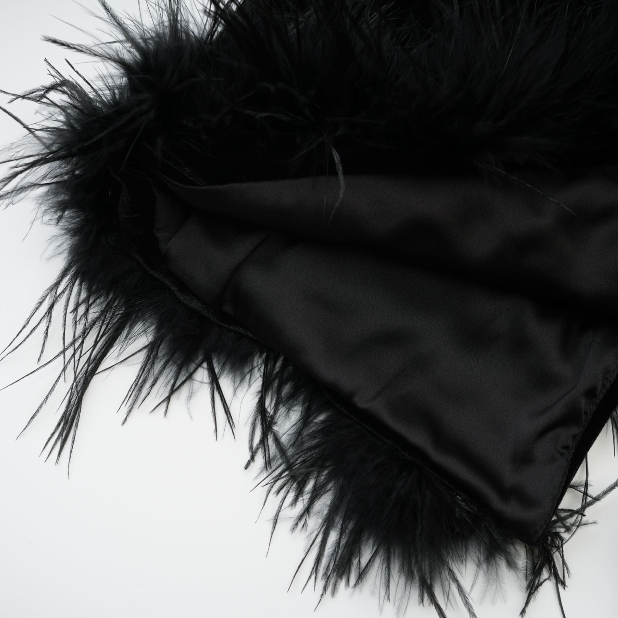 Jeanne Velvet Midi Dress with Feather Details