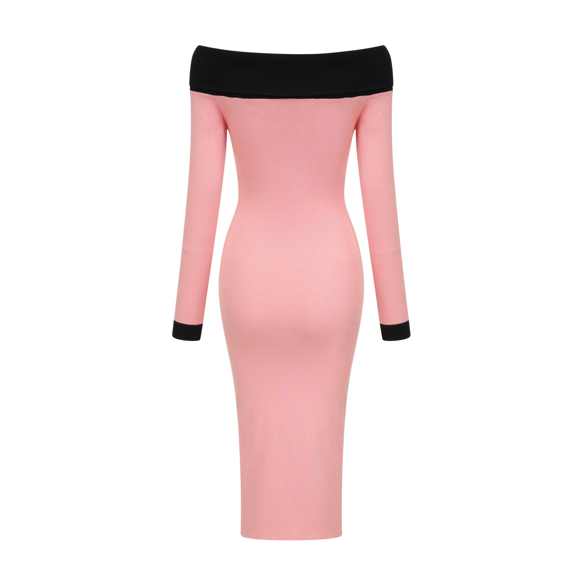 Carine Pembe Midi Örgü Elbise