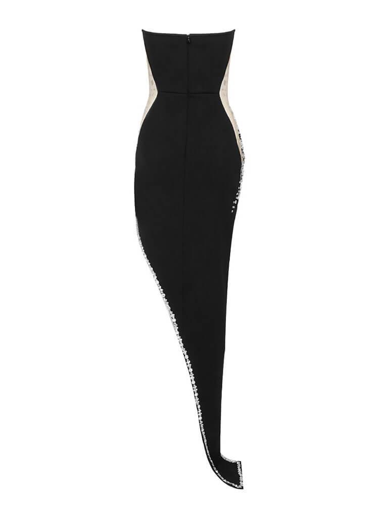 Sabine Strapless Maxi Elbise-Siyah