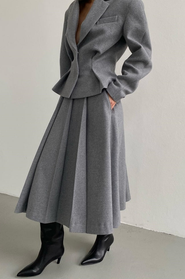 Georgia Yaka Blazer Midi Skirt Set