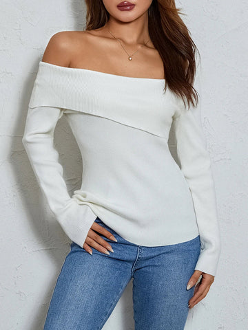 One-Shoulder Knitted Blouse