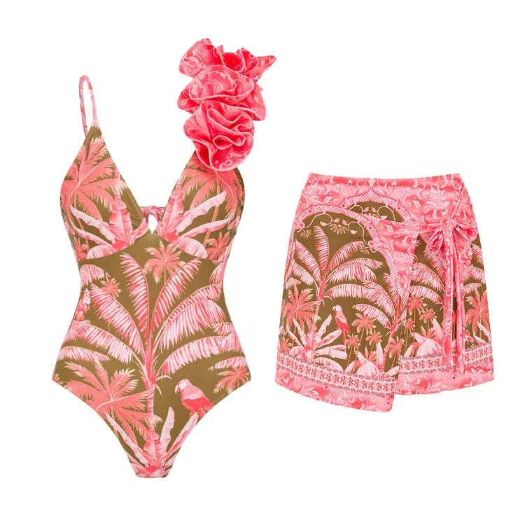 Heily Swimsuit Skirt Set