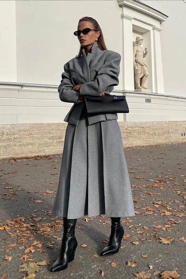 Georgia Yaka Blazer Midi Skirt Set