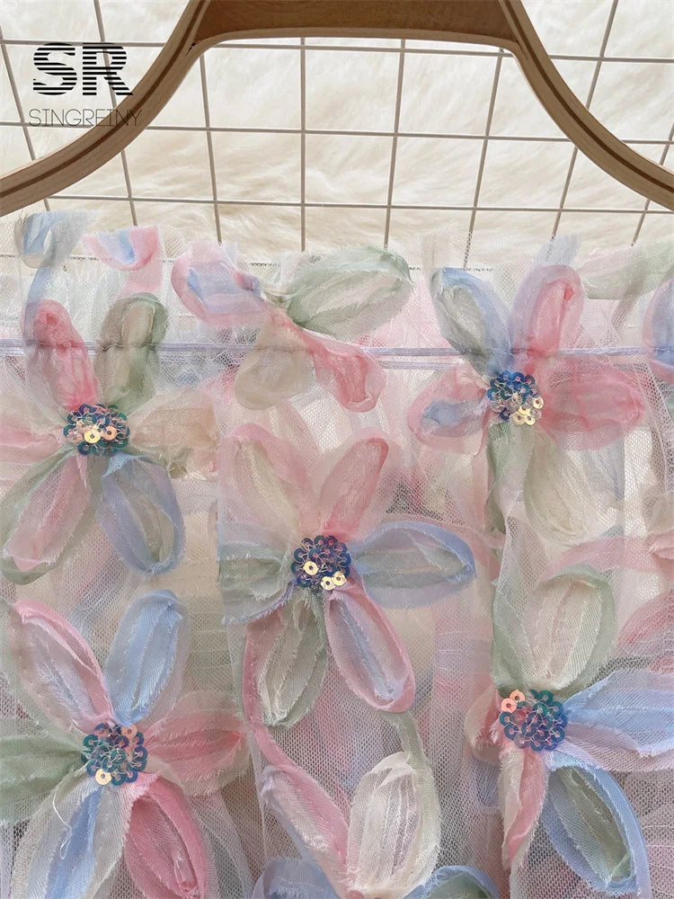 Floral Sequin Boat Neck Blouse