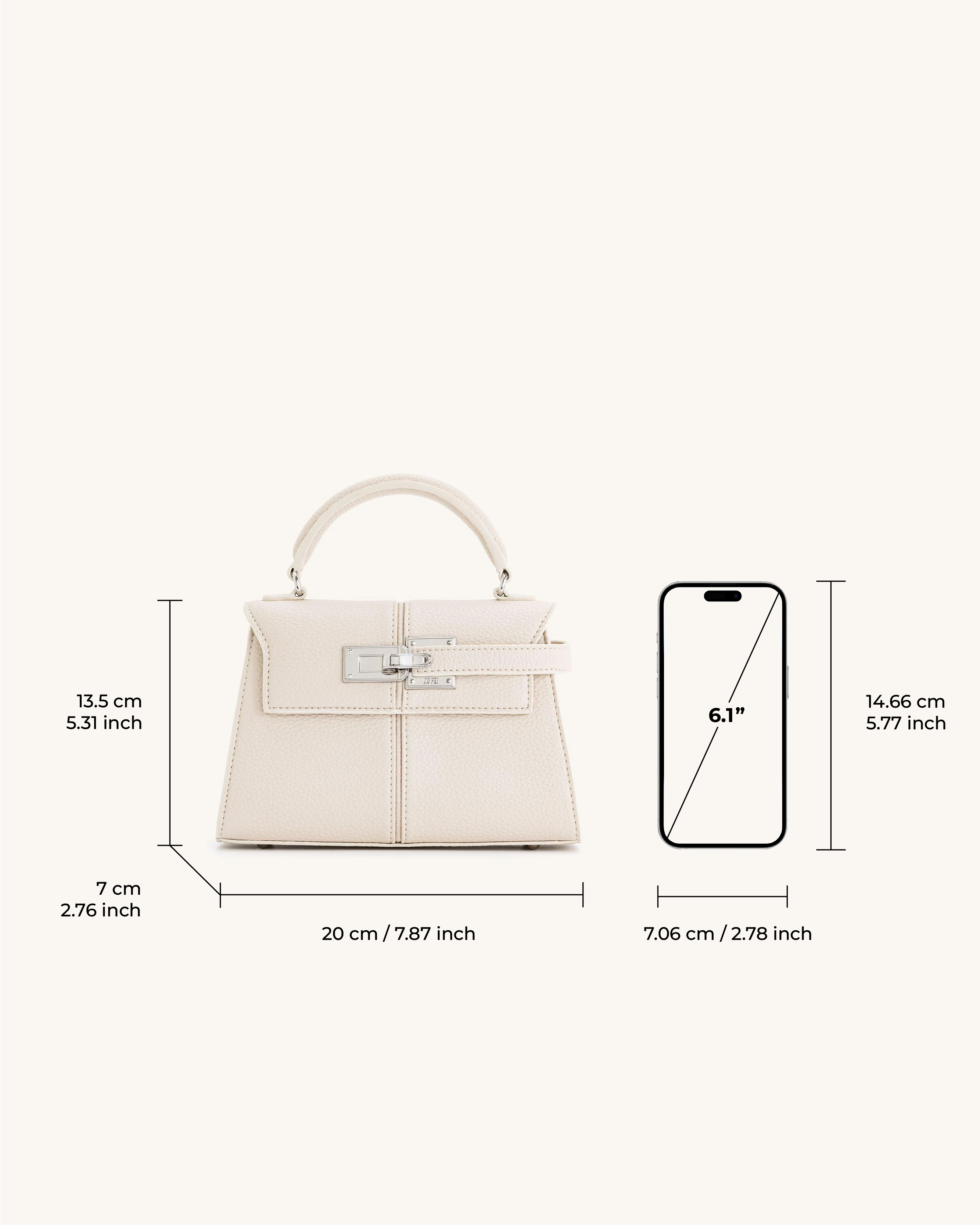 Elise Top Handle Bag – White