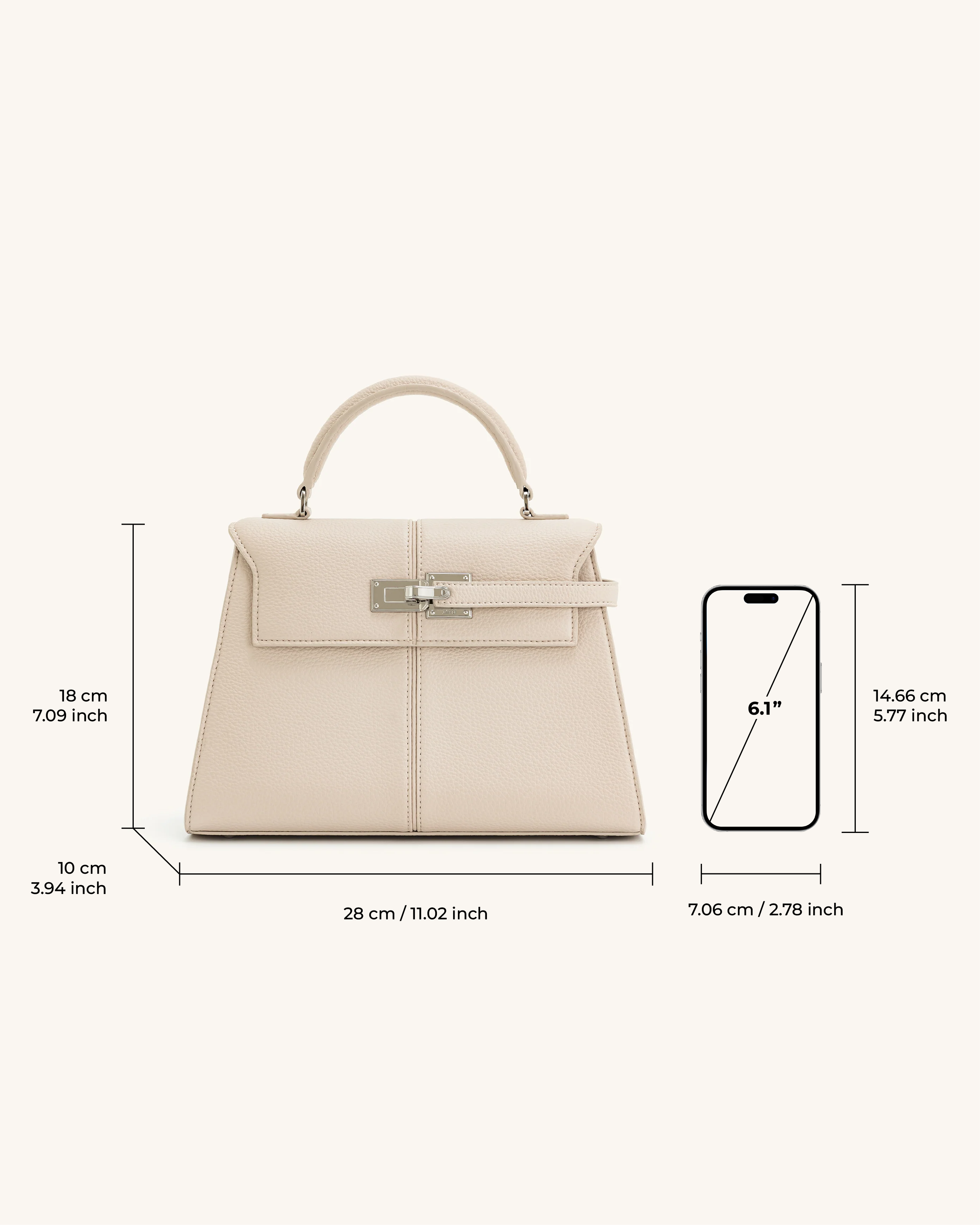 Elise Large Top Handle Bag – Beyaz
