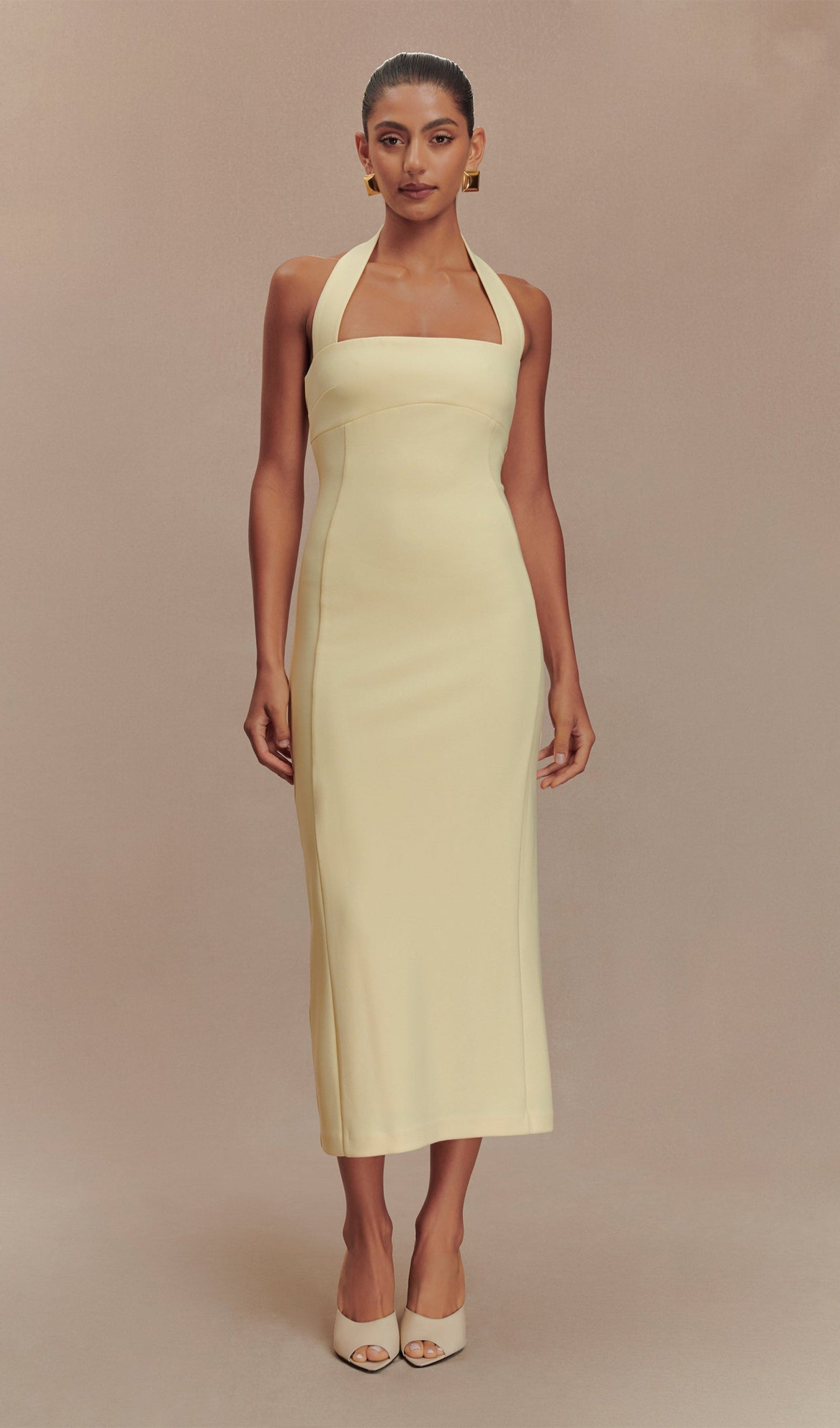 Teressa Elbise Halter Midi Elbise