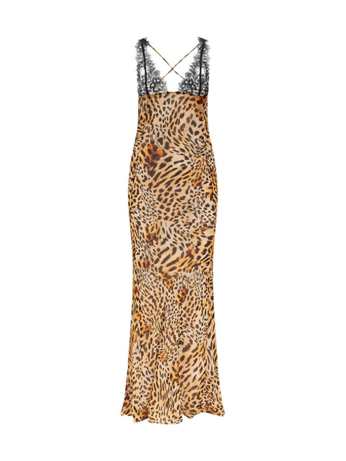 Svea Lace Leopard Print Pareo Maxi Dress