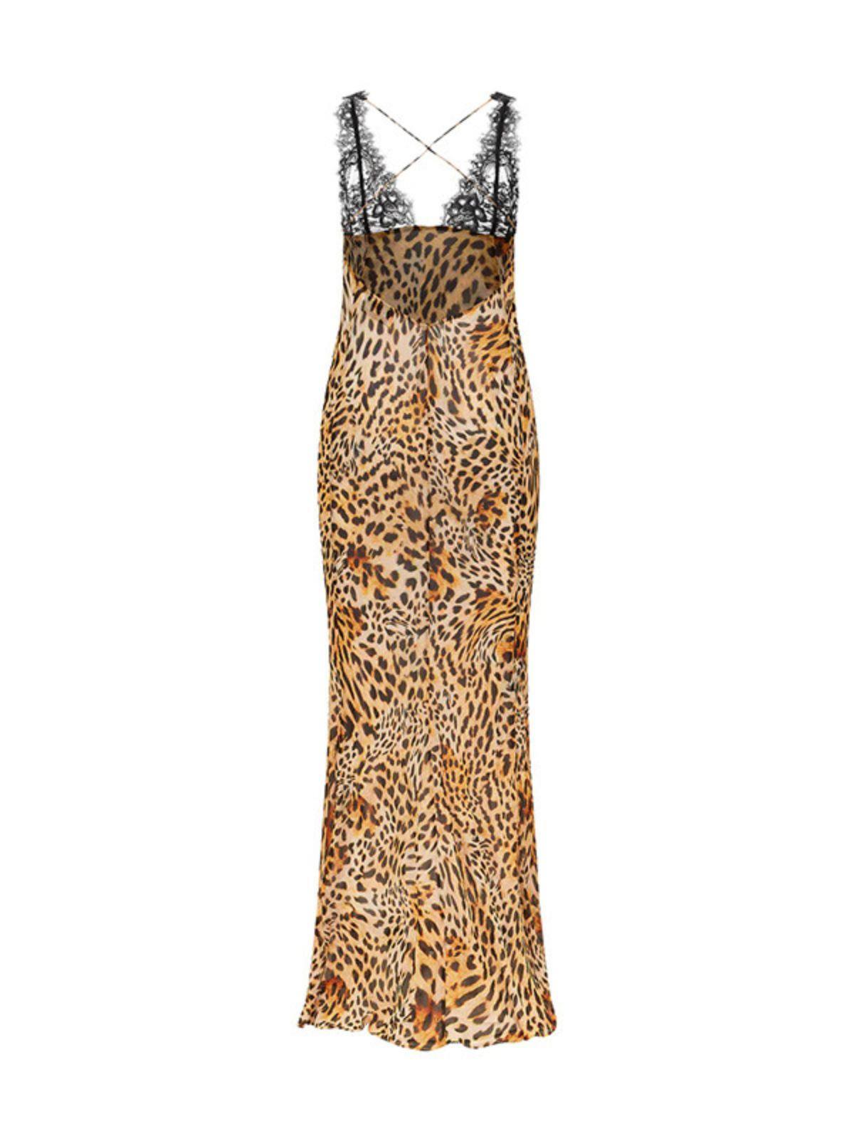 Svea Lace Leopard Print Pareo Maxi Dress