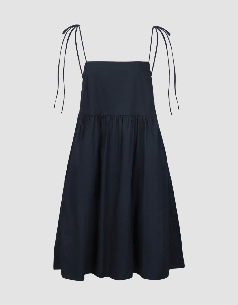 Kare Kesim Yaka A-Line Mini Elbise