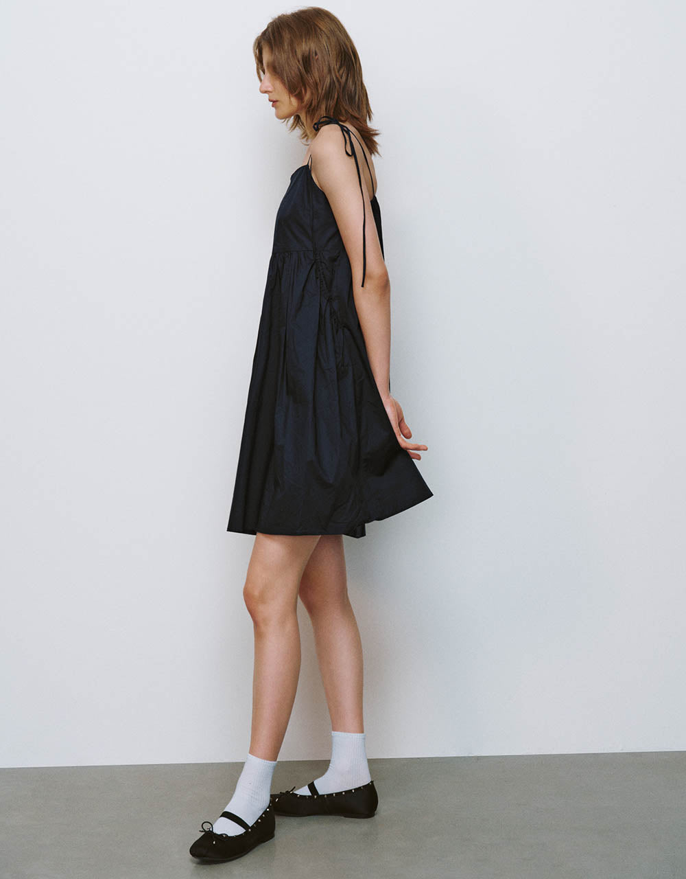 Kare Kesim Yaka A-Line Mini Elbise