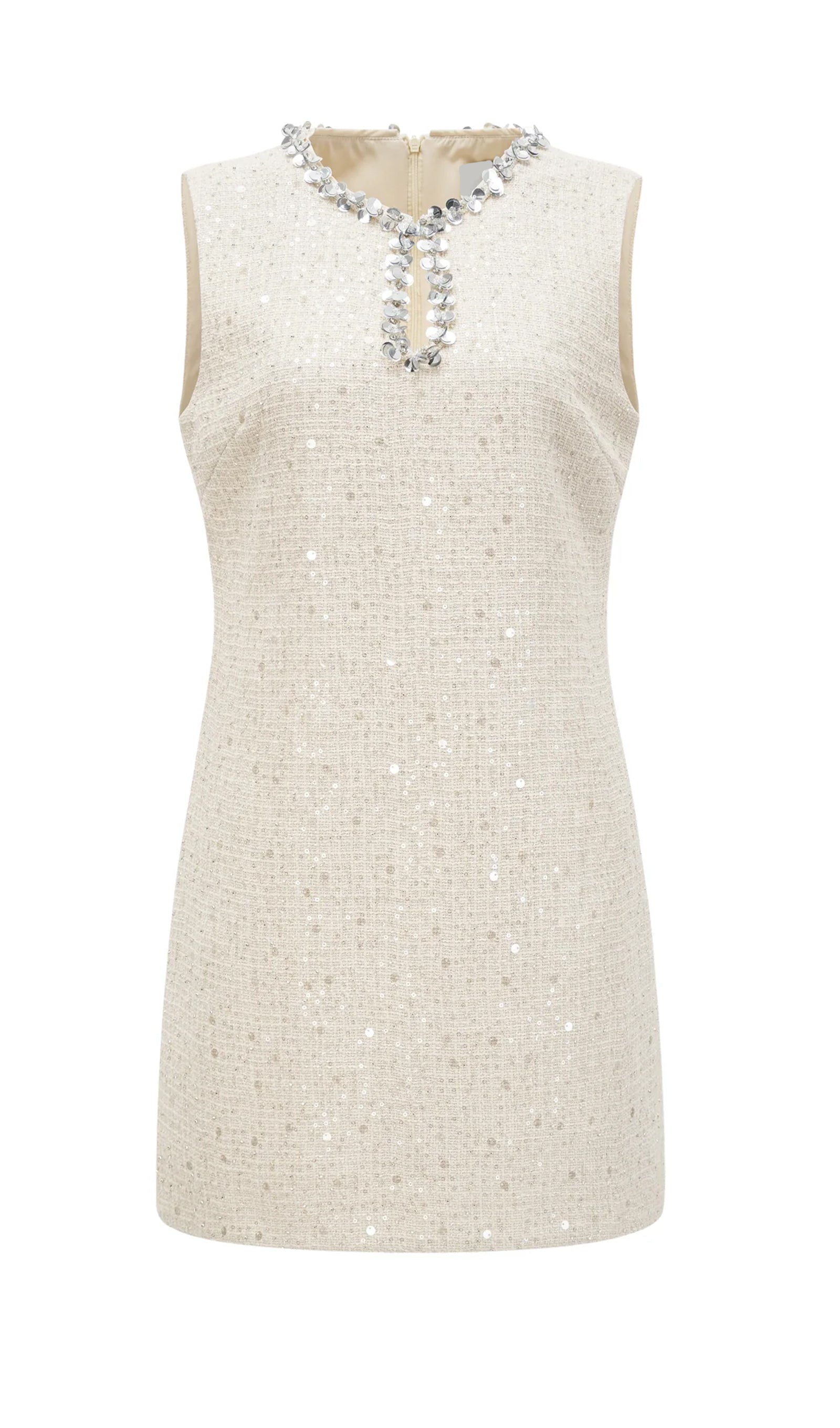 Pailletten-Bouclé-Minikleid 