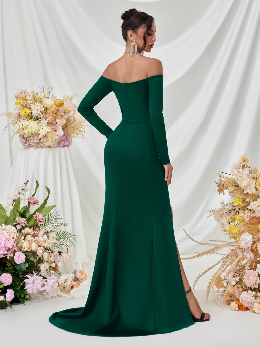 Melissa schulterfreies Maxikleid