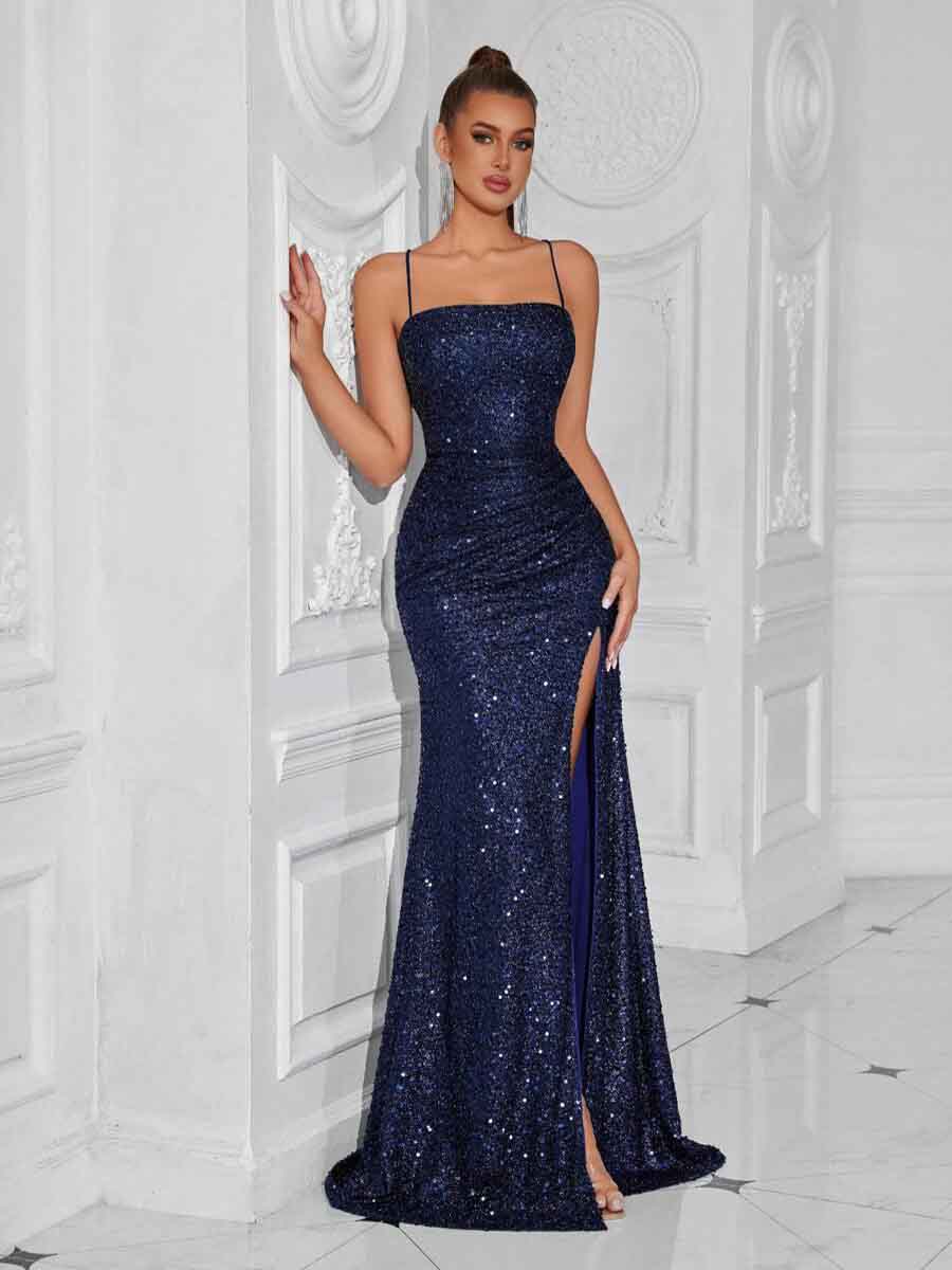 Mazarine Lace-Up Backless Maxi Dress 