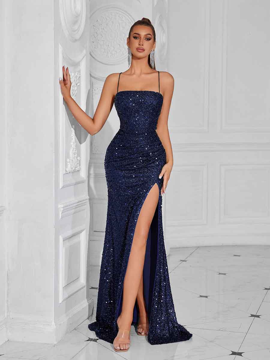 Mazarine Lace-Up Backless Maxi Dress 